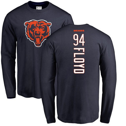 Chicago Bears Men Navy Blue Leonard Floyd Backer NFL Football #94 Long Sleeve T Shirt->chicago bears->NFL Jersey